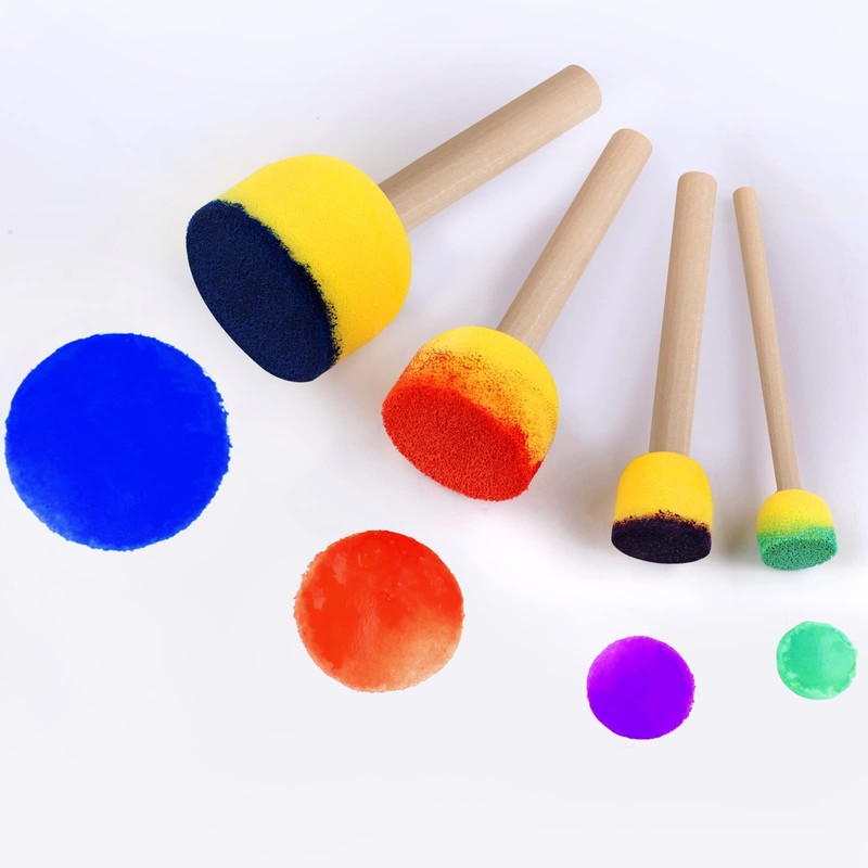 Round Sponges Brush Set, 30 Pcs Round Foam Brush for