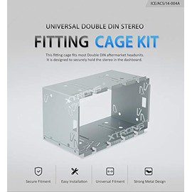 XTRONS Universal Double DIN Stereo Mounting Cage Kit 183 x 101 x 100 mm for Car Radio Headunit Cage Fitting Kit