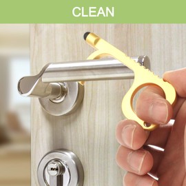 Handy Non-Touch Door Opener - Heavy-Duty Reusable Stylus Keychain - Germ Key Tool (4 Pack)
