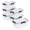 Uumitty 6-Pack 10.5 Quart Plastic Storage Bin Tote Organizing Container,