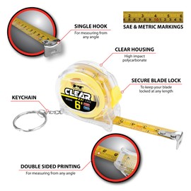 Performance Tool W5046 6' X 1/2-Inch Clear Tape Measure