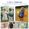 Pack of 6 Compass Children, Outdoor Compass with Carabiner Hook,