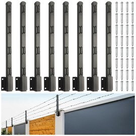 Epcee Fence Post Extender, 23.5" Fence Barbed Wire Extend Arm，for Outdoor Fences to Increase Height, Protect Privacy and Pets Jumping Off (Concrete Wall-8 Pack)