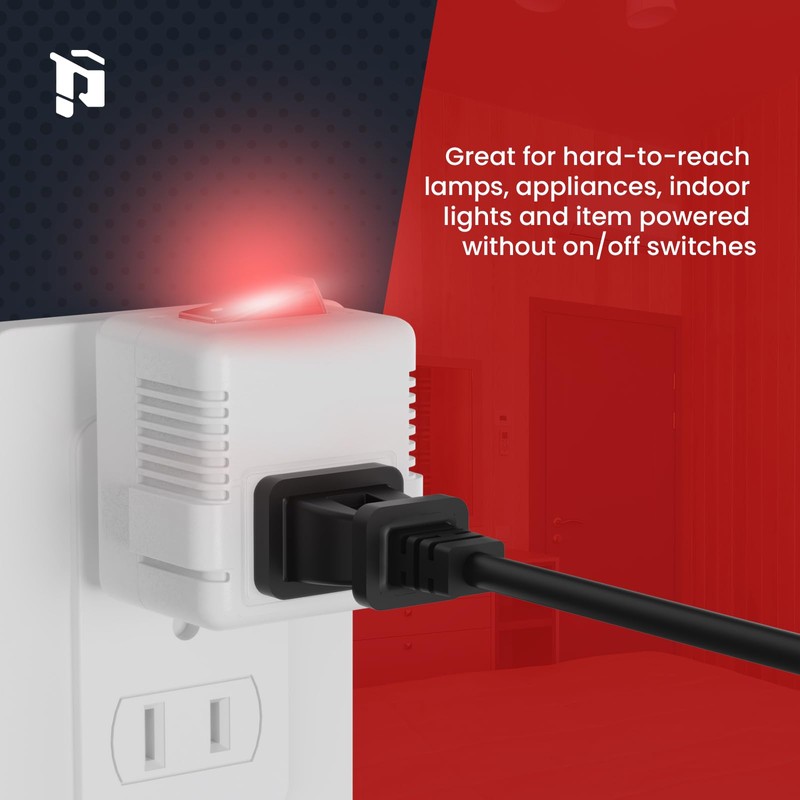 PLUGTUL 2 Prong Outlet Switch, Single Outlet with ON Off