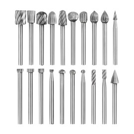 20 Stück Hartmetall Frässtifte Set, Doppelschnitt-Frässtifte mit 3mm Schaft kompatibel mit Dremel, Drehwerkzeug Zubehör für Schleifen, Schnitzen, Metallpolieren, Gravieren, Bohren