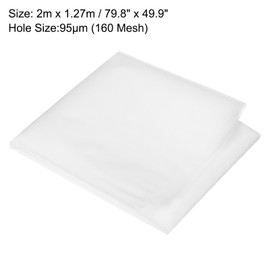 uxcell 160 Mesh Paint Nylon Mesh Filter 79"x50" Woven Net Sheet Mesh Filter Cloth for Paint, Home Brewing Mesh Fabric