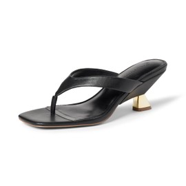 The Drop Women's Dakota Thong Scupted Heel Sandal, Black, 7.5