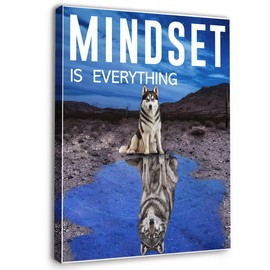 Gwisml Mindset Is Everything Wall Decor,Inspirational Quotes Canvas Frame Paintings For Office Home Workplace Wall Art Decor