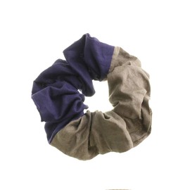 VINGTAINE HS-138-PU- Bi-Color Scrunchie Big, Large, Linen, Casual, Two-Tone Hair Accessory, purple