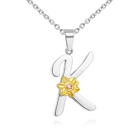 Shining Charm Womens K Necklace Initial Letter Pendant Necklaces with Sunflower Teenage Girls Gifts for Birthday Christmas Mothers Day Mum Daughter Gifts