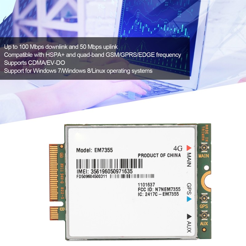 4G LTE Module for Sierra Wireless AirPrime EM7355 Universal Notebook