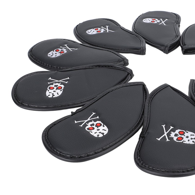 10PCS Golf Club Head Cover PU Leather Protective Abrasion Resistant