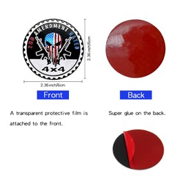 2 PCS Freedom Badge Rated Car Emblem, 4 x 4 Metal Automotive Badge, 3D Round Metal Car Badges Emblems, Car Badge Decals Stickers Compatible with Jeep Wrangler Vehicles Trucks SUV RV