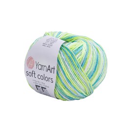 YarnArt Soft Colors - Variegated Sport Yarn 55% Cotton 45% Acrylic - 1 Skein/Ball 50g 174 Yds - Soft Knitting Cotton for Amigurumi