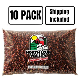 Popcorn County USA | Red Un-Popped Popcorn | Rich Red Kernels Pop White & Crunchy | Non GMO and Gluten Free | Movie Night Snack | Made in Nebraska | 2 lb Bag (10 Pack, Red)