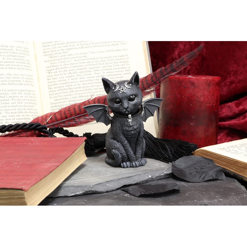 Nemesis Now B5149R0 Malpuss Winged Occult Cat Figurine, Polyresin, Black