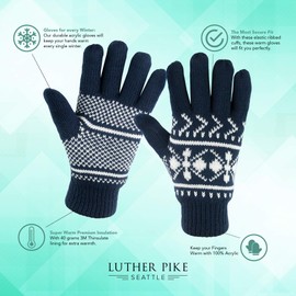 LUTHER PIKE SEATTLE Knit Winter Gloves For Women Warm & Cozy, Comfortable: Thermal Insulation