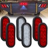 6Pcs 6 Inch Oval LED Trailer Tail Lights 10 LED,