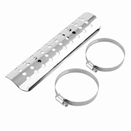 Cunyuer Exhaust Heat Shield, Motorcycle Heat Shield with 2 Stainless Steel Clamps for 50mm-70mm Pipe Diameter