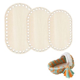 Trsnzul Pack of 3 Basket Floors for Crocheting, Wooden Floor for Crocheting, Natural Wood Basket Base, Wooden Base for Crochet Basket, Basket Floor Set, Crochet Basket, Wooden Base, Crochet Basket