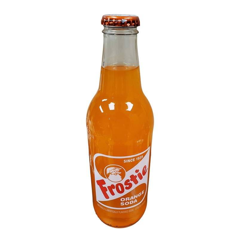 Frostie Soda 12 ounce Glass Bottles (Orange, 4)