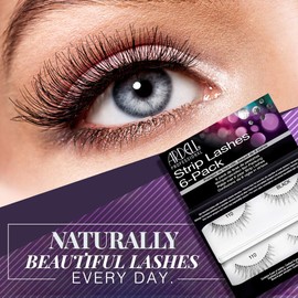 Ardell Natural 110 Black Strip False Eyelashes, (6 pairs per pack) x 1 pack