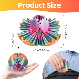 Ainiv Gear Ball Fidget Toy, 3D Printed Steampunk Whirling Wonder Fidget Gear Sphere Toys, Stress Relief Anxiety Fun Gearsphere Cube Fidget Toy for Office and Home, Birthday Gift for Adults Kids(8cm)