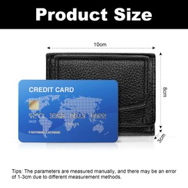 Aucuu Women's Small Purse, Women's PU Leather Wallet with Coin Compartment and RFID Protection, High-Quality Women's Mini Wallet with Credit Card Holder, Fashion Small Purse for Women Girls, black,