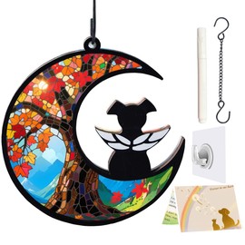 LZXLXS Dog Memorial Suncatcher, Loss of Dog Sympathy Gift for Pet Lovers, Cats Remembrance Ornament, Pet Memorial Gifts, Life Tree