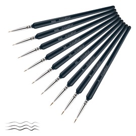 OVISEEN 9 Piece Brushes, Fine Detail Brush Set, Painting by Numbers, Professional Artist Brushes (0, 00 and 000) for Acrylic, Watercolour, Miniature, Model, Nail, Face Painting Painting Brush
