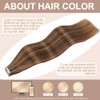Tape in Hair Extensions Human Hair Brownish Brown to Brownish