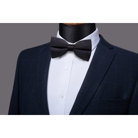 YourTies Black Bow Ties for Men Pretied Bowties Solid Color Classic Satin Bow Tie Formal Business Tuxedo Adjustable Bowtie for Wedding Party