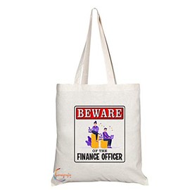 Coralgraph Inc TB1000D Beware of the Finance Officer Novelty Present Gift Printed Eco-Friendly Stylish Long Handled Tote Shoulder Bag