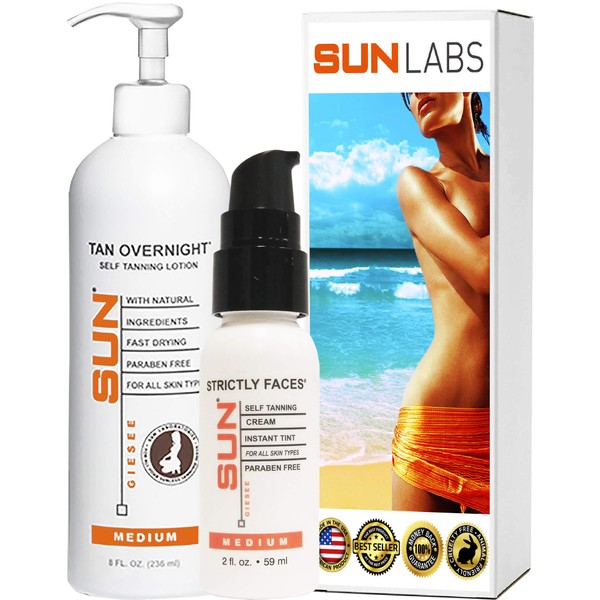 Sun Laboratories Self Tanning Kit with 8 oz Lotion and