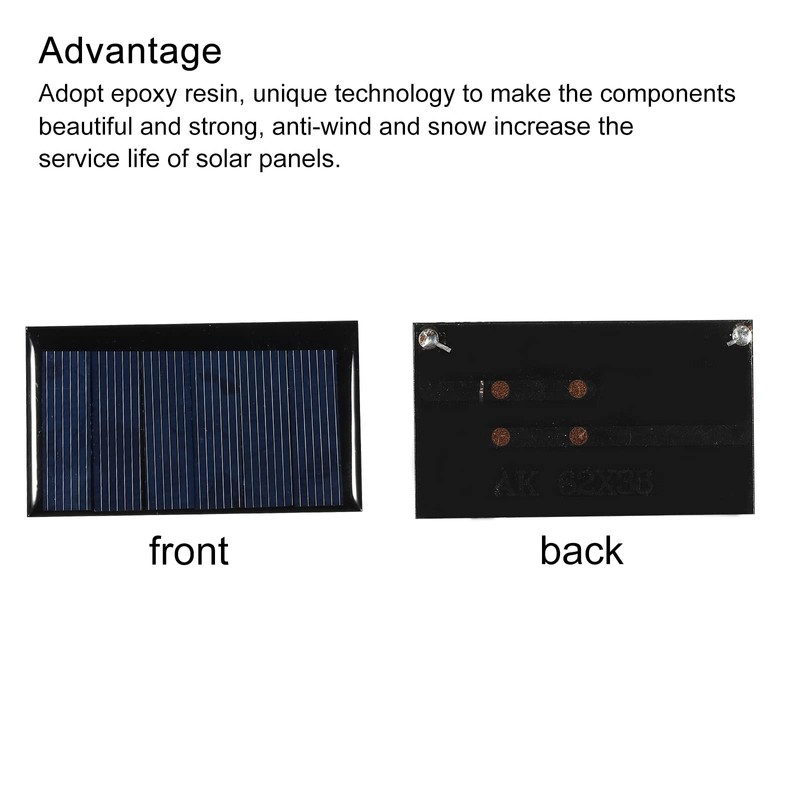 MECCANIXITY Mini Solar Panel Cell 3V 90mA 0.27W 62mm x