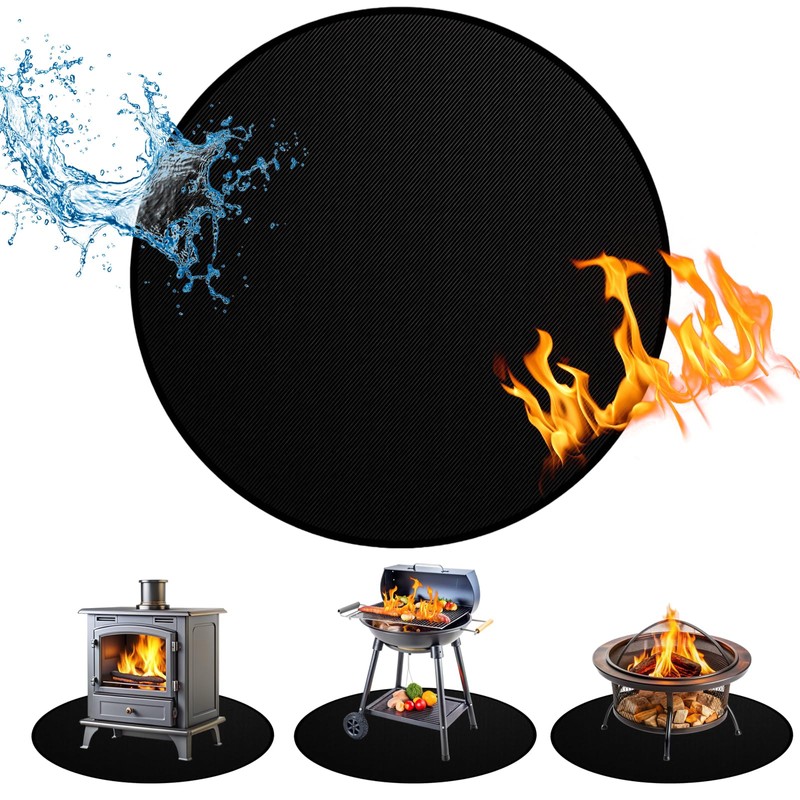 Golgner Fireproof Underlay 100 cm, Round Fireproof Mat, Fire Protection