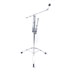 Udorich Double Tom Drum Stand with Pedal Control, Adjustable Height, Silver & Black