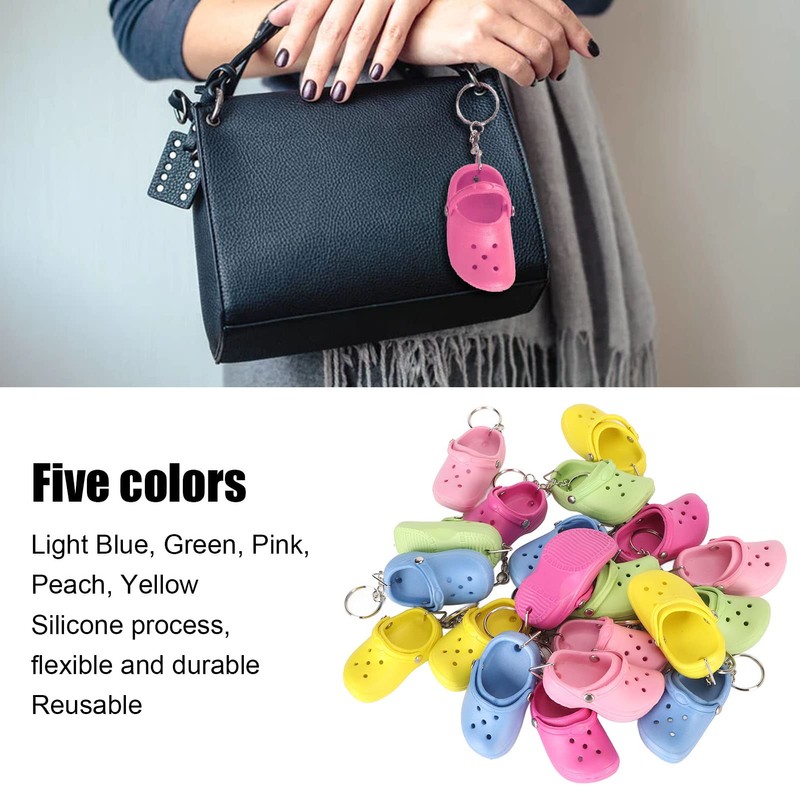 Ausla Schlüsselanhänger, Süßer Slipper, Mini-Schlüsselanhänger, 20 Stück, DIY, Flexibles Silikon,