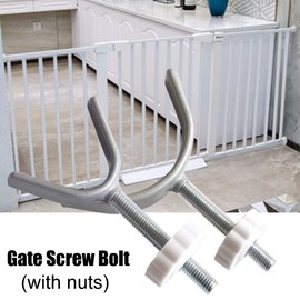 Pressure Mounted Gate Threaded Spindle Rods Stair Gate Screws Bolts Y Shape, 2Pcs Replacement Hardware Parts Kit for Pet & Dog Pressure Mounted Safety Gates(S White)