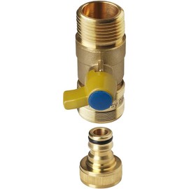 GORILLA EASY CONNECT Garden Hose Quick Connect Fittings with Ball Valve. ¾ Inch GHT Solid Brass.
