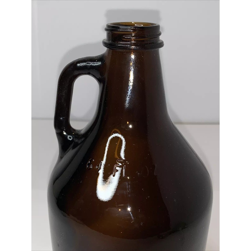 64 Fluid Ounce Amber Glass Beer Making Jug With Handle