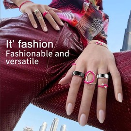 Smart Ring Android Fitness Tracker Ring Smart Rings for Men Women Sleep Tracker Pedometer Sport Smart Ring Fitness Ring iOS Heart Rate Monitor Fitness Tracker Health Ring Black Silver