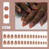 OFDNE Press on Nails Short Almond Orange French Tip False