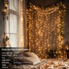 echosari 300 LED Curtain Lights Battery Operated, 9.8ft×9.8ft Hanging Light