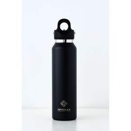 Revomax Official 16 oz (473 ml) Carbonated Stainless Steel Bottle, Hot for 18 Hours, Cold for 36 Hours, Vacuum Insulated, Water Bottle, Gift, Revo Max (Onyx Black)