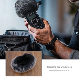 ECSiNG Furry Microphone Windscreen Muff Compatible with Tascam DR-40X DR-40 Portable Digital Recorder Outdoor Mic Wind Cover Shield Microphone Pop Filter