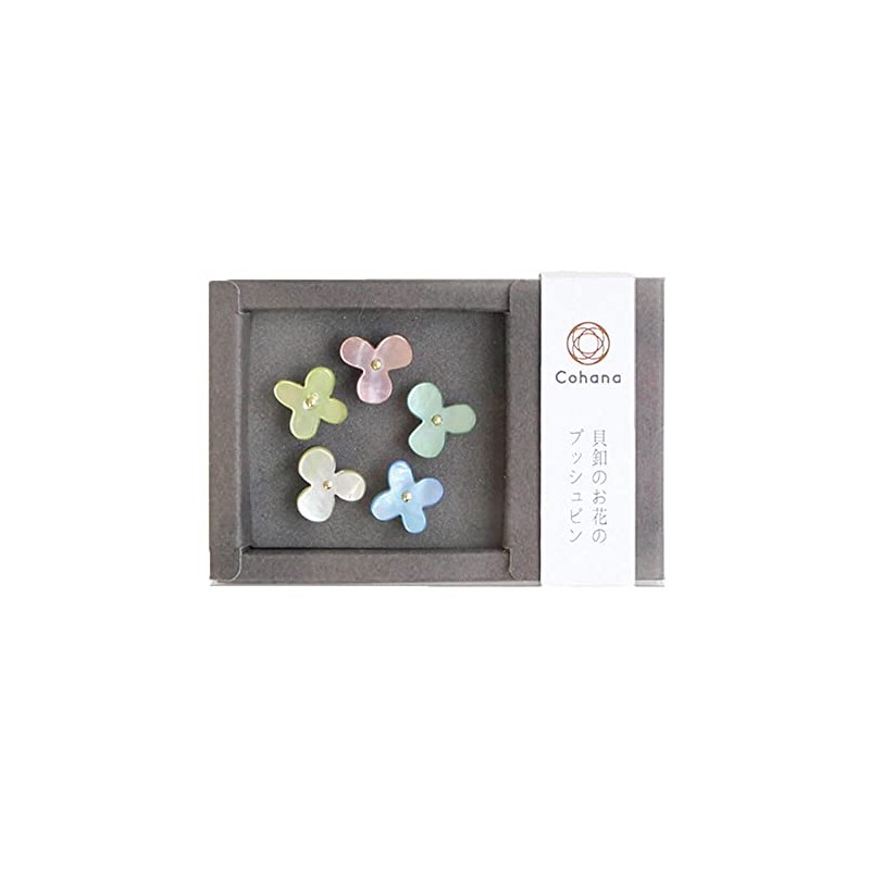 Cohana - Flower Push Pins of Oyster Shell - 5