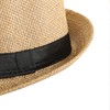 FALETO Unisex Summer Panama Straw Fedora Hat Short Brim Beach