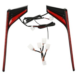 XMT-MOTO Rear Vertical LED Light Strips Clear Lens Fit For Honda Goldwing GL1800 2012-2017,For 2013-2017 F6B,Red Lens
