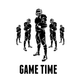 Design With Vinyl Wall Decal Game time Group of Happy American Football Players Bedroom Wall Sticker Decoration - Removable - Size: 7 in x 10 in